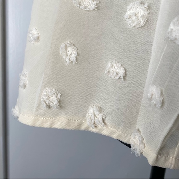 Lascana Cream Swiss Dot Puff Sleeve Top NWT - Picture 7 of 14